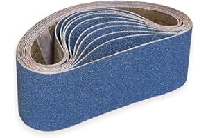 BRESUCNY Nastri Abrasivi 75 x 533 mm- 2 X Grana 40/60 & 3x Grana 80/120 Zirconia Nastro Abrasivo per il Metallo/Legno Levigatura a Secco e a Umido（10 Pezzi）