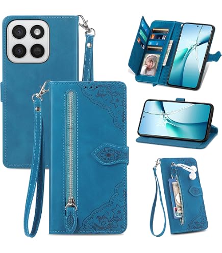 GOKEN Custodia Flip Magnetica Per Honor 400 – In Pelle Sintetica Con Portacarte E Cavalletto, Viola Chiaro - 2