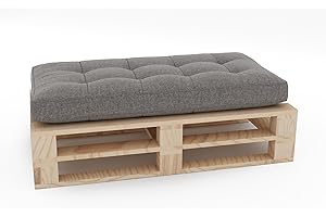 ‎LERMOWOOD Lermowood Palettenmöbel Mpe Hocker 100 x 60 cm Natur | Europaletten Indoor und Outdoor Lounge Gartenmöbel Holz Gartenmöbel Set Lounge Möbel Terrasse Balkon Loft Stil Paletten