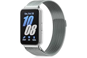 Wizvv Mesh-Metall Armband für Samsung Galaxy Fit 3, Edelstahl Mesh Metall Uhrenarmband kompatibel mit Samsung Galaxy Fit 3, für Damen und Herren