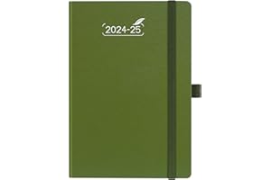 BEZEND Diary 2024-2025, 14.5 x 21 cm Week to View Academic Planner US-EU-AP145CNH-25-DG Weekly Notebook [Dark Green]