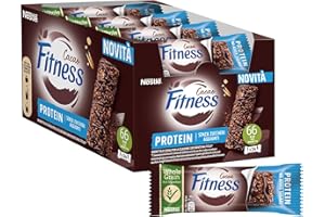 FITNESS Protein Cacao Barrette Cereali Integrali al Cacao, 24 Barrette da 20g (480g)