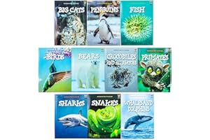 Children Introduction to Nature for Beginners 10 Book Collection Set: (Bears, Big Cats, Birds, Crocodile and Alligators, Fish, Penguins, Primates, Sharks, Snakes, Whales and Dolphins)