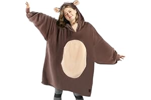 Catalonia Classy coperta indossabile uomo donna, vestito da casa invernale donna, pigiama intero invernale, felpa animali adulti, poncho pile hoodies, Regalo per adolescenti, fidanzata, moglie