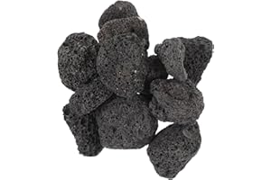 CABILOCK Natural Lava Rocks, Pebbles Fire Stone Granules Volcanic Fire Pit & Gas Grills Stones Lava Rocks Ideal for BBQ Fireplaces Fire Pits Plants Bonsai Cultivation and Aquariums, Black (400g)