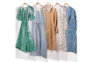 Belinlen 50pack 72inch Long Clear Plastic Garment Bags Plastic Dust Cover Bags Dry Cleaner Plastic Clothing Cover for Suits, Gowns, Coat, Long Dresses Uniforms Clothing Storage