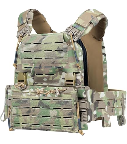Lancer Tactical 69T4 MOLLE Plate Carrier Vest w/ Triple Mag Pouch Insert