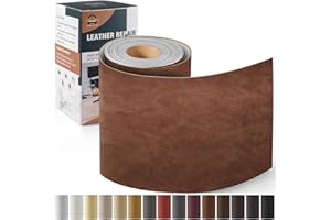 OAZ Simili Cuir Autocollant, 10 x 160cm Patch de Réparation en Cuir Auto-adhésif, Kit réparation Simili Cuir pour Sièges D'auto, Canapés, Sièges de Bateau, Chaises - Nouveau Brun foncé