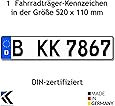 Euro-Kennzeichen | Kfz Kennzeichen DIN-zertfiziert für Deutschalnd (520x110 mm)