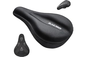 Zacro Bike Seat Cushion - Gel Padded Bike Seat Cover for Men & Women Comfort, Adjustable Vel-cro Secure Bicycle Cushion, Upgraded Installation Fit with Peloton, Indoor & Outdoor Bicycle Saddle(11"x7")