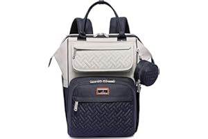 BabbleRoo Sac à Langer Bébé, Sac à Dos à Langer Grande Capacité Déperlant – Large Ouverture sur le Dessus, Tapis à Langer, Étui à Sucette Amovible, Sangles Poussette, Sac de Voyage Unisexe