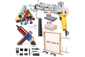 Riiai Tufting Gun Starter Kit with Tufting Frame 2024 New, Tufting Gun Cut Pile & Loop Pile, Tufting Frame 29.5”x 29.5”, 200W Carpet Trimmer-Rug Tufting Gun Making Kit for Rug Tufting
