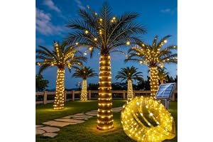 12M Solar Rope String Lights -Warm White 100 LEDS, Waterproof Outdoor Solar Strip Lights, Decorative Fairy Tube Lights for Ga