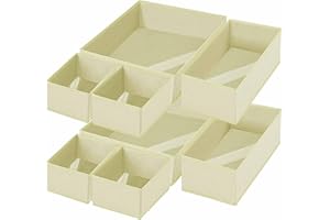 TOUYINGER 8 Pack Drawer Organiser Foldable Storage Box Wardrobe Draw Organizer Clothes Organiser Drawer Dividers Storage for Underwear, Baby Clothing, Bras, Socks, Ties, Scarves