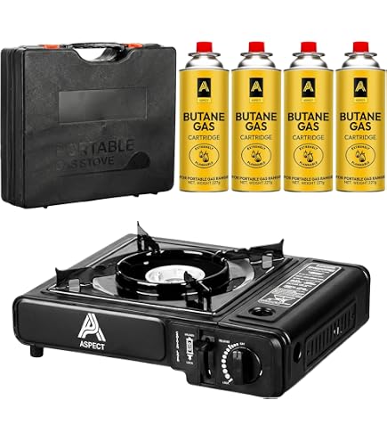 Fornello Portatile Dual Fuel 15000 BTU Con Bruciatore In Ottone &ndash; Campeggio