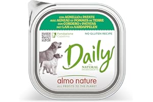 almo nature Daily, Alimento Umido per Cani Adulti - Agnello e Patate - 300 g, Confezione da 9