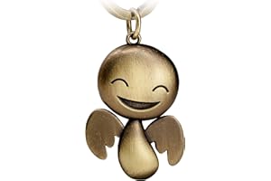FABACH Breloczek do kluczy z aniołem stróżem Happy - uroczy anioł wisiorek z metalu - prezent talizman na szczęście samochód prawo jazdy - ostrożna jazda