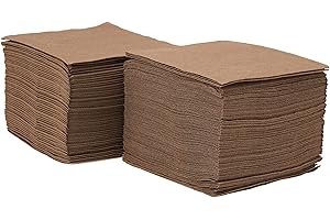 MORIGAMI Saten ser22107610 Coktail, tovagliolo 20 x 20, 2 strati, piegati a 1/4, 100 Tovaglioli, punta-punta, Cioccolato