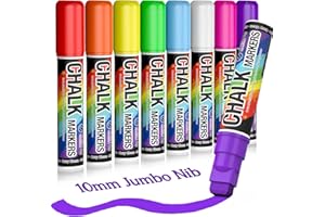 ‎KERIFI Kreidestifte für Tafel Abwaschbar Kreidemarker: 10MM 8 Farben Kreidestift Fensterstifte Chalk Markers Flüssigkreide Glasstift, Kreidestifte für Tafel Abwaschbar, Fenstermalstifte Tafelstifte Kreide