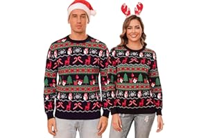 Totatuit Jersey Navideño Mujer Jersey Navidad Mujer Manga Larga Suéter de Navidad para Mujer Invierno Ropa de Punto de Reno Monigote de Nieve