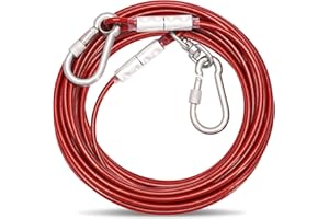 OH-JEWPHX Tie-Out Leinen für Hunde,3/6/9/15m Hundeleine für den Hof,Hofleine Leinen für Hunde（Rot,3M