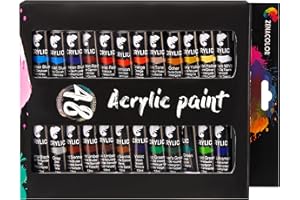 Zenacolor - Kit de 48 Tubes de Peinture Acrylique - Set de 48 x 12 mL Peintures Acryliques Débutant ou Professionnel