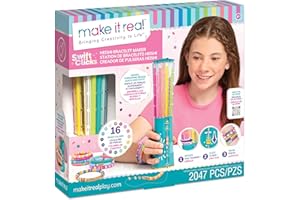 Make It Real Macchina Crea Braccialetti Heishi con 2047 Perline Colorate, 16 Colori Trendy, Giochi Creativi per Bambine, Multicolore, Idea Regalo Creativa, da 8 Anni