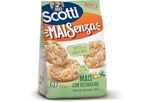 Riso Scotti Snack - Maisenza Mais con Rosmarino - Snack Sottili e Croccanti Senza Glutine - 60 g