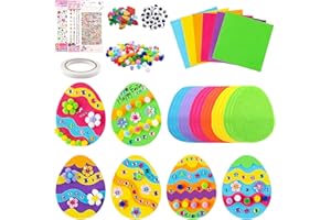 Qunkun Zestaw 30 jajek wielkanocnych, zestaw do majsterkowania, jajka wielkanocne, zestaw do majsterkowania dla dzieci, dekoracja do samodzielnego wykonania, dekoracja pisanek na Wielkanoc z diamentami, naklejkami, kwiatami, cekinami, pomponami