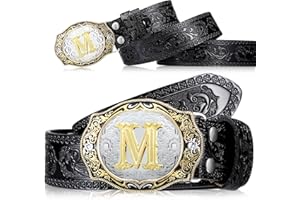 Jadive Herren Cowboy Gürtelschnallen Gürtel Western Rodeo Cowboy Gürtelschnallen Herren Western Leder Gürtel, 3,8 cm breit