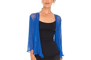 SHU-SHI - Cardigan/Coprispalle Trasparente - Effetto a Maglia - Donna