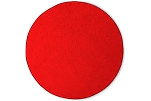 KARAT Round Rug Diameter 50 cm Red – Modern Fluffy Velour Short Pile Rug for Children's Room – Play Mat, Children's Rug Crocodile