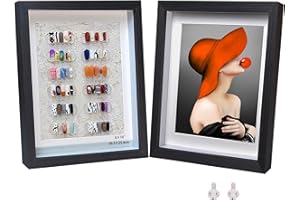 HOUSTIMI Shadow Box Frame 8x10 black Photo Frames 3D Deep Box 2 Pack Picture Frame Made of Solid Wood and Real Glass Internal Depth 0.6 inches