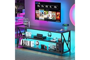 Lvifur Mobile per TV con illuminazione a LED, per TV fino a 65 pollici, per soggiorno (40 x 140 x 60 cm)