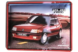 LES COLLECTIONS RÉTRO IETS16132RC Plaque métal Peugeot 205 GTI I&S Collector (15x20cm) *modèle en Relief*