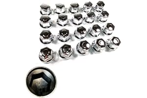 flexzone 20 tapas de tuerca de rueda de 33 mm, cromadas, universales, compatibles con Mercedes-Benz, BMC, Man, Daf, Scania, Iveco, Volvo
