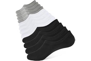 CLOSEMATE 6 Pares Calcetines Invisibles Pinkies Hombre Mujer Verano Tobilleros de Algodón Transpirables Cortos Antideslizantes Silicona Bajos Blancos Negros Gris