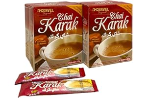 CENVEL ORIGINAL CENVEL® Karak Chai Sweetened | Premium Instant Tea | Karak Tea – Natural – Instant Karak Indian Tea | 32 Sachets (Pack of 4)