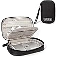 House of Quirk Polyester Universal Cable Organizer Electronics Accessories Bag, Electronic Organizer Small Digital Gadgets Carrying Case Pouch For Usb Cord, Sd Cards, Earphone, Power Bank (Black)