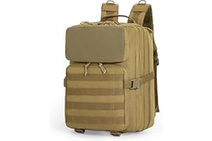 G-raphy 25L Tattico Zaino Militare Zaino Molle Zaino Uomo Sportivo, Tattico Zaini da Assalto Militare per Viaggio Trekking Ciclismo All'aperto Campeggio Escursionismo (C-marrone)