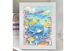 Qeeriner Pittura Diamante, Diamantini Crystal art, 5d Diamond Painting, Artigianato Artistico per la Decorazione Domestica di Bambini e Adulti (Balena)