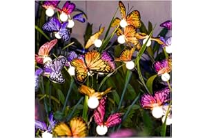 DooYard Solar Garden Lights, Upgraded Swaying Butterfly Light,Outdoor Light, Decorative Lights Yard Patio Pathway Decoration, Larger Solar Panel & Better Sway Effect (2 Pack)
