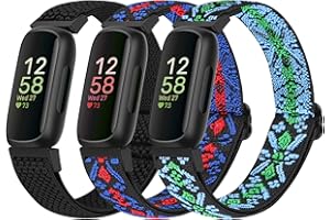 Bcuckood Kompatibel mit Fitbit Inspire 3/Inspire 2/Inspire/Inspire HR/Ace 2/Ace 3 Armband, Elastisches Verstellbares Ersatzarmband Damen Herren Kinder Dehnbare Weiche Sport Nylon Armband
