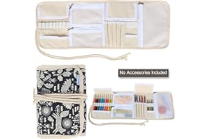 Teamoy étui de Rangement pour Aiguilles à Crochet et Accessoires - Petit Sac d’Organisateur pour kit de Tricot, Léger et Facile à Porter, Quatre Compartiments, (Pas d’Accessoires Inclus)