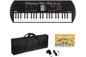 FFALSTAFF Kit Tastiera SA81 (Fondo Bianco) con Alimentatore da 9,5V, Borsa con due Maniglie in Nylon e E-book "Suona la Tastiera"