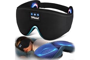 TPfocus 3D Antifaz Bluetooth ASMR Auriculares para Dormir Música Inalámbrica,Antifaces para Dormir Auriculares Ultrasuaves, Personas Que Duermen De Lado/Oficina/Viajes/Cumpleaños para Hombres Mujere
