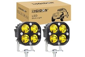 RIGIDON 2 Pcs Faro da Lavoro Led, 12V 24V 3 Pollici 40W Cubo Spot Luci di Lavoro a Led, Led Spotlights Porta Faretti Per Auto Trattore Fuoristrada Camion SUV 4x4, 3000K giallo faretti fendinebbia