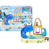 Bluey Balina Su Parkı Oyun Seti, Renk Değiştiren 7,6 cm Eklemli Fig&uuml;r, Su Fışkırtmalı, Kaydıraklı ve Salıncaklı, 3 Yaş ve &Uuml;ze