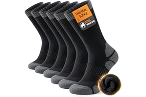 TANSTC Merino Wool Thermal Socks for Men & Women – Warm Thick Cushioned Crew Hiking, Walking, Running & Work Socks, 3 Pairs OEKO-TEX Certified