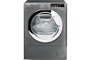 Hoover DXOC10TCER Freestanding Condenser Tumble Dryer with Aquavsion, WiFi Connected, 10Kg, Graphite, Decibel rating: 68, EU Acoustic Class: C